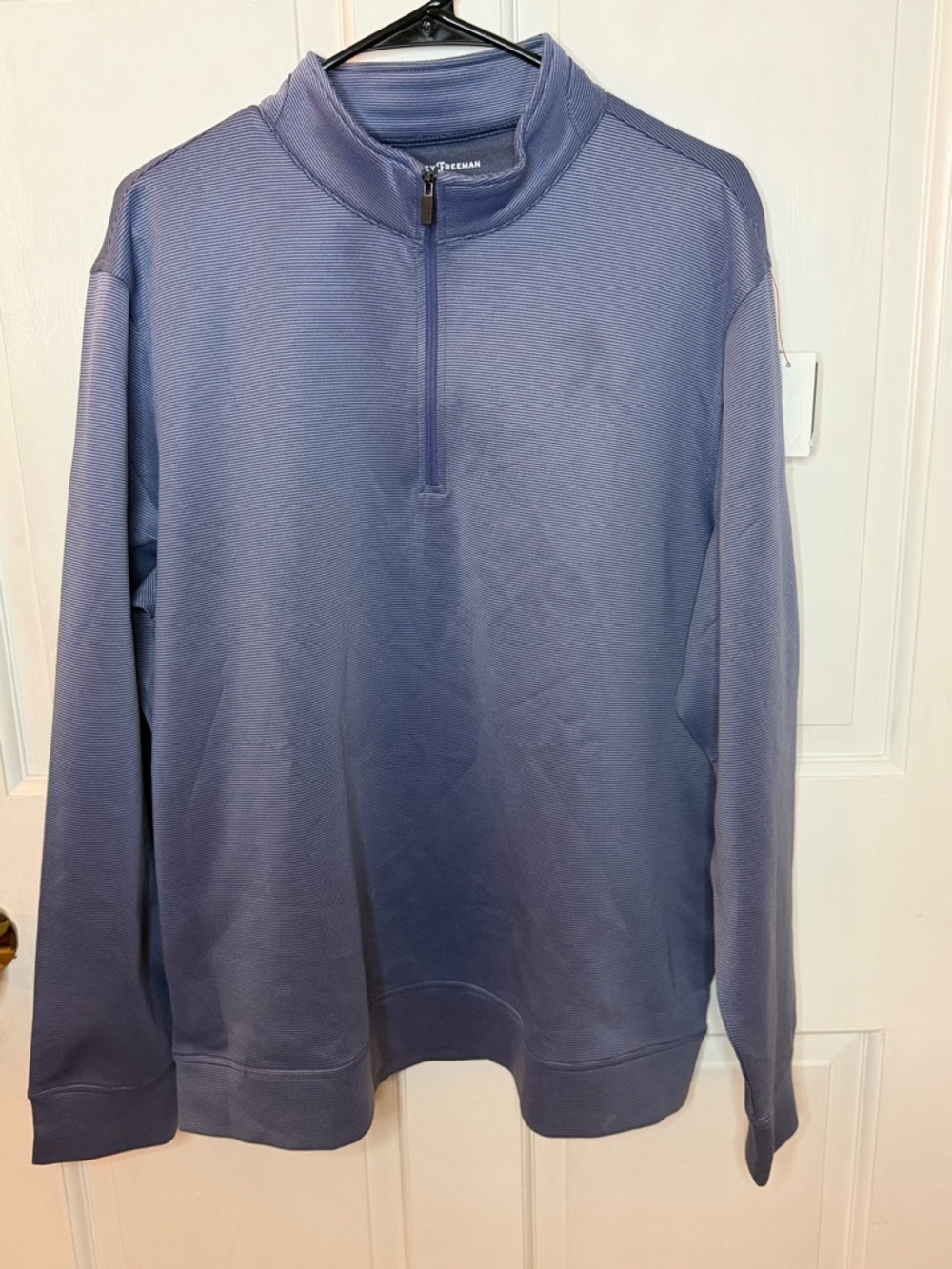 Hickey Freeman Men's Blue Quarter-Zip Sweater